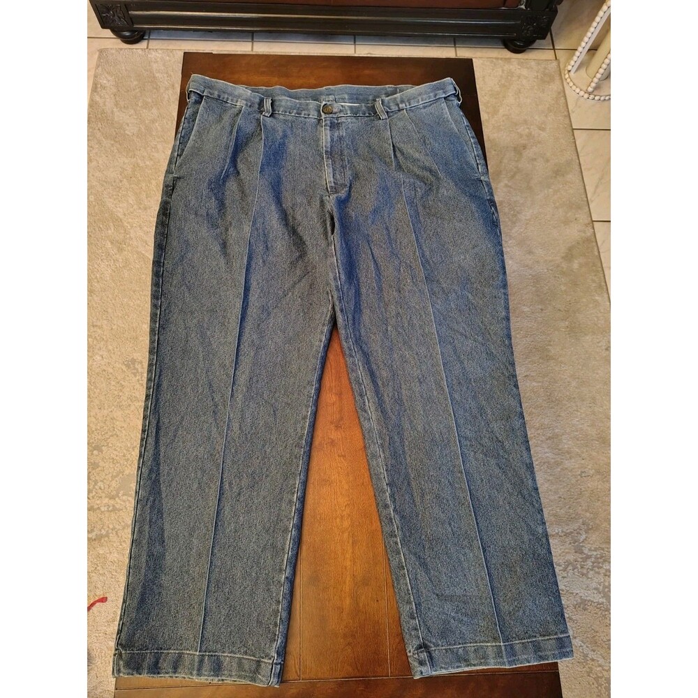 HAGGAR Mens Classic Fit Premium Stretch Denim Jean Medium‎ Wash 42X29